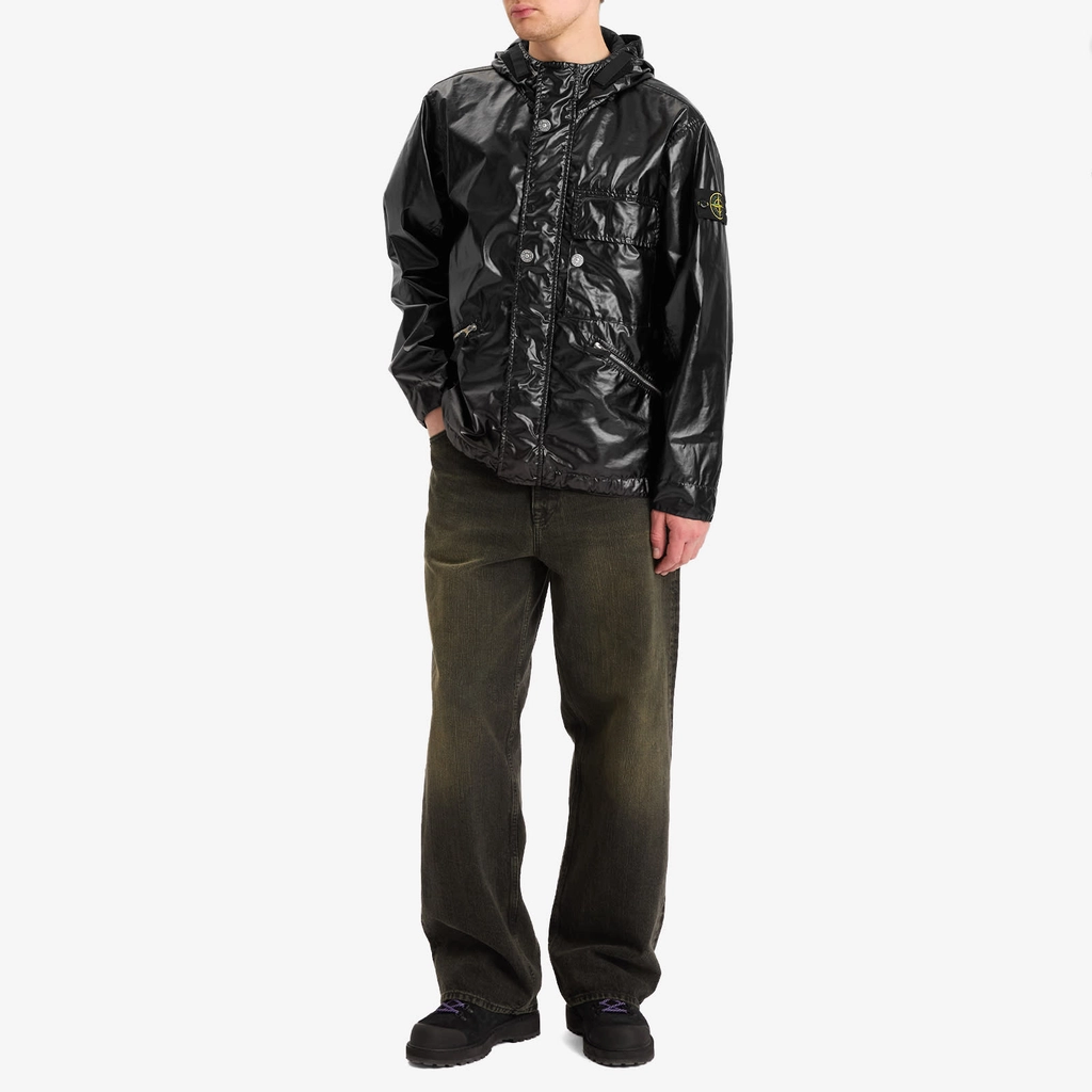 Stone Island Men's Mussola Gommata-TC Short Parka Black